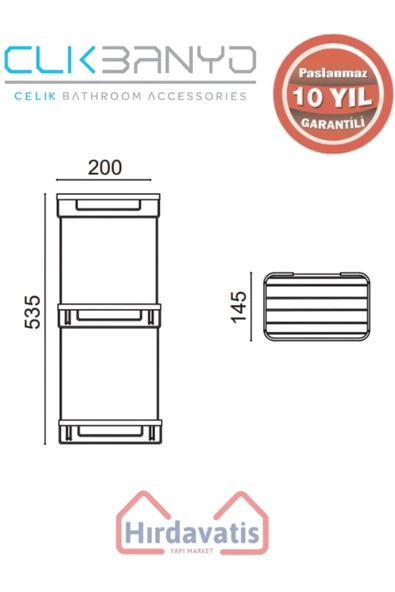 ÇELİK BANYO Paslanmaz Pirinç Taci Üçlü Süngerlik 22x15cm Sabunluk Şampuanlık Ve Köşe Süngerlik Mat Siyah - Resim 2