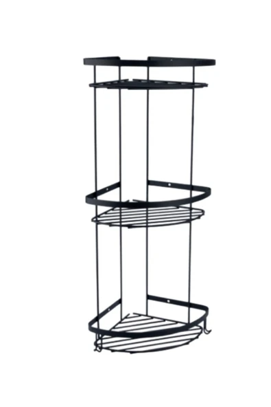 ÇELİK BANYO Üçlü Metal Zerrin 19x19 Sabunluk Şampuanlık Ve Köşe Süngerlik - Resim 3