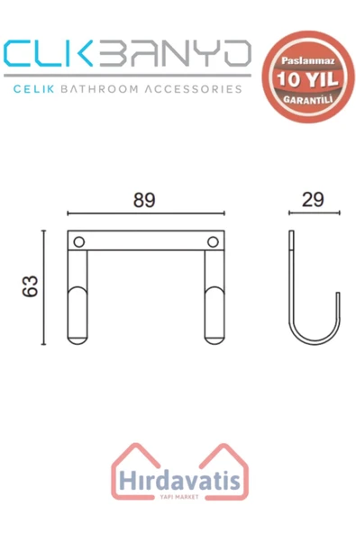 ÇELİK BANYO Paslanmaz Pirinç Bella Linda İkili Askılık - Resim 2