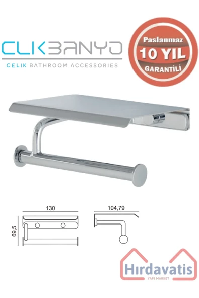 ÇELİK BANYO Paslanmaz Pirinç Vera Kapaklı Kağıtlık ürün görseli