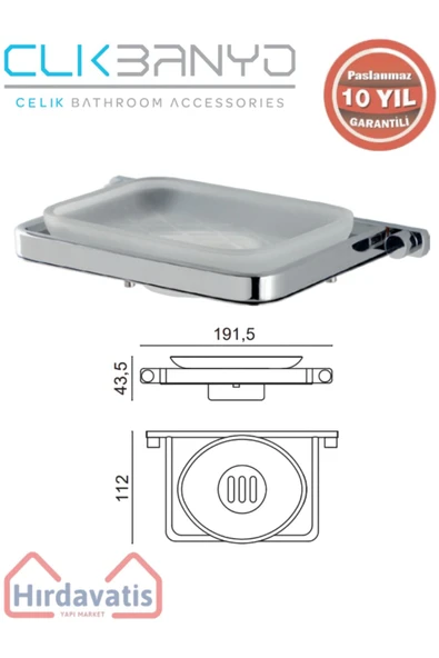 ÇELİK BANYO Paslanmaz Pirinç Mercan Sabunluk ürün görseli