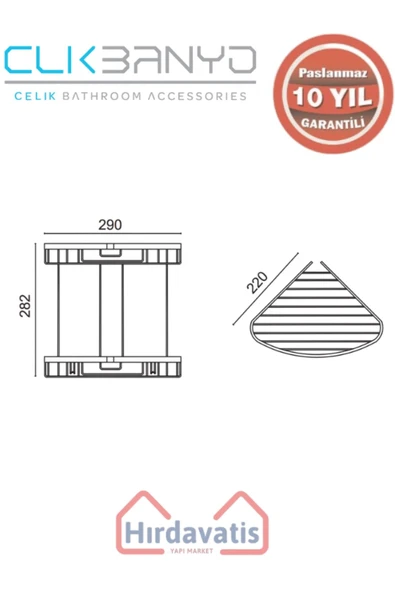 ÇELİK BANYO Paslanmaz Pirinç Zerrin İkili 22x22cm Sabunluk Şampuanlık Ve Köşe Süngerlik Mat Siyah - Resim 2