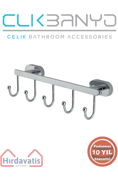 ÇELİK BANYO Paslanmaz Pirinç Zirve 5’li Askılık