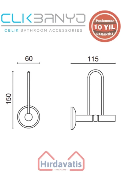 ÇELİK BANYO Paslanmaz Pirinç Bella Yedek Kağıtlık - Resim 2