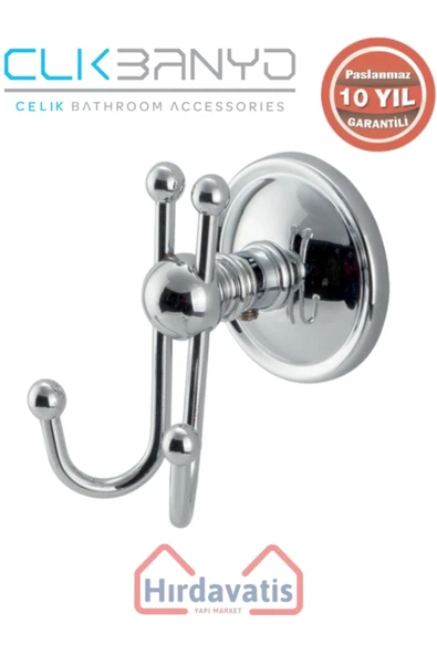 ÇELİK BANYO Paslanmaz Pirinç Bella Çıkmalı Çiftli Askılık ürün görseli