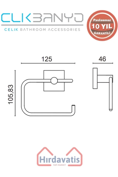 ÇELİK BANYO Paslanmaz Pirinç Vizyon Açık Kağıtlık - Resim 2