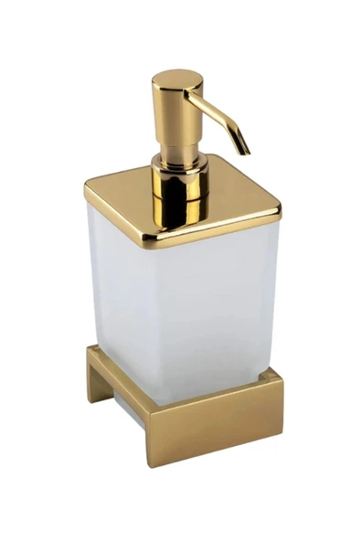 ÇELİK BANYO Paslanmaz Pirinç Kumru Set Üstü Sıvı Sabunluk Altın Sarı Gold - Resim 3