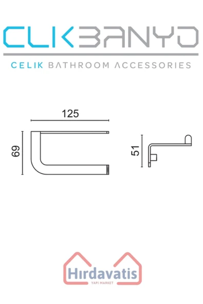 ÇELİK BANYO Paris DKP Kağıtlık Mat Siyah - Resim 2