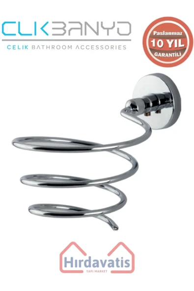 ÇELİK BANYO Paslanmaz Pirinç Karaca Fön Askılık ürün görseli