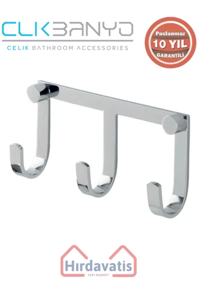 ÇELİK BANYO Paslanmaz Pirinç Bella Linda Üçlü Askılık ürün görseli 1