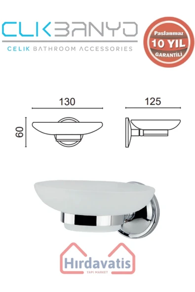 ÇELİK BANYO Paslanmaz Pirinç Bella Sabunluk - Resim 2