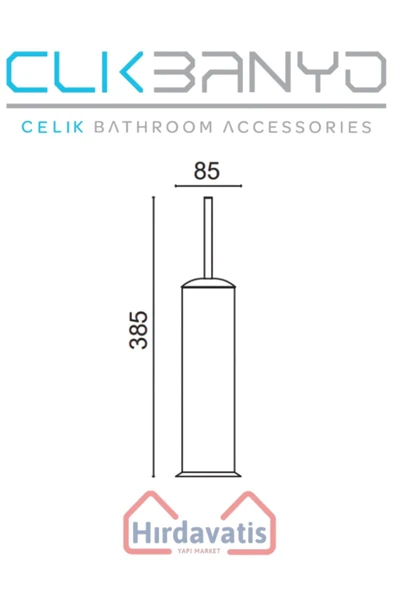 ÇELİK BANYO Eko Klozet Fırçası Bombe Kapak 430 Kalite Paslanmaz - Resim 2