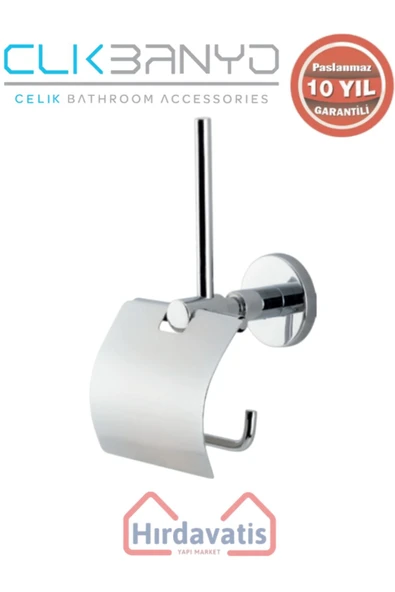 ÇELİK BANYO Paslanmaz Pirinç Flora Yedek Kağıtlık Geniș Kapaklı - Resim 3