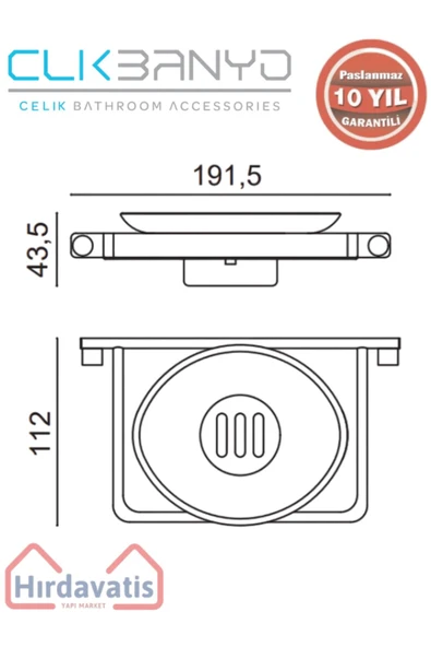 ÇELİK BANYO Paslanmaz Pirinç Mercan Sabunluk - Resim 2