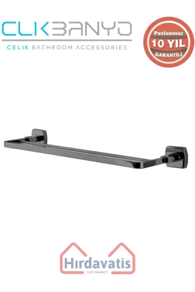 ÇELİK BANYO Paslanmaz Pirinç Milano 2’li Uzun Havluluk 50cm Mat Siyah ürün görseli
