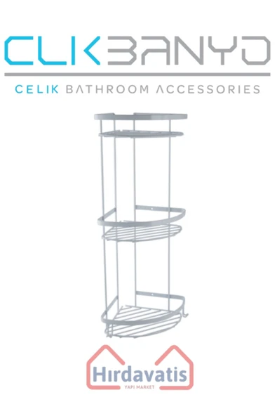 ÇELİK BANYO Üçlü Metal Zerrin 19x19 Sabunluk Şampuanlık Ve Köşe Süngerlik ürün görseli