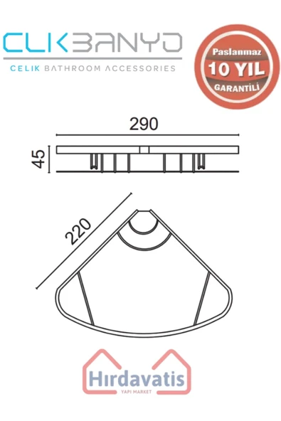 ÇELİK BANYO Paslanmaz Pirinç Karmina Camlı Oval Süngerlik Tekli 22x22cm Sabunluk Şampuanlık Ve Köşe Süngerlik - 2