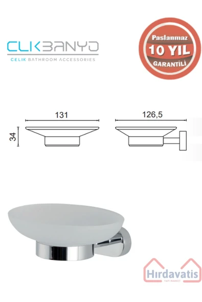 ÇELİK BANYO Zirve Sabunluk Pirinç Malzeme ( 10 Yıl Garantili ) - Resim 2