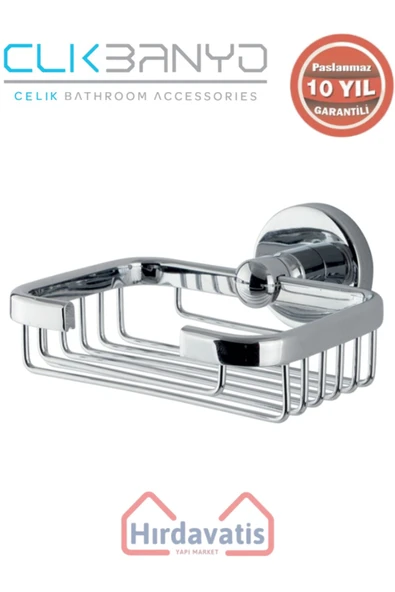 ÇELİK BANYO Paslanmaz Pirinç Dilek Montajlı Tel Sabunluk Kare