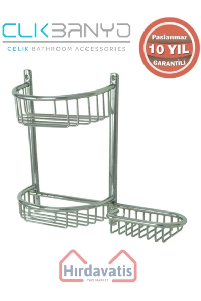 ÇELİK BANYO Paslanmaz Pirinç Yuvarlak Set Șampuanlık 30x11 Sabunluk Ve Köşe Süngerlik ürün görseli