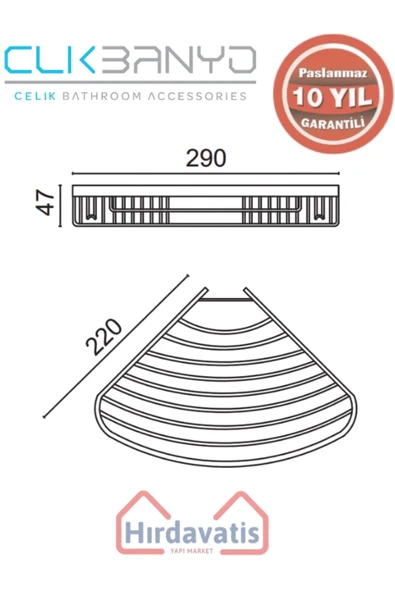 ÇELİK BANYO Paslanmaz Pirinç Destina Krom Tekli 22x22cm Sabunluk Şampuanlık Ve Köşe Süngerlik Altın Sarı Gold - Resim 2