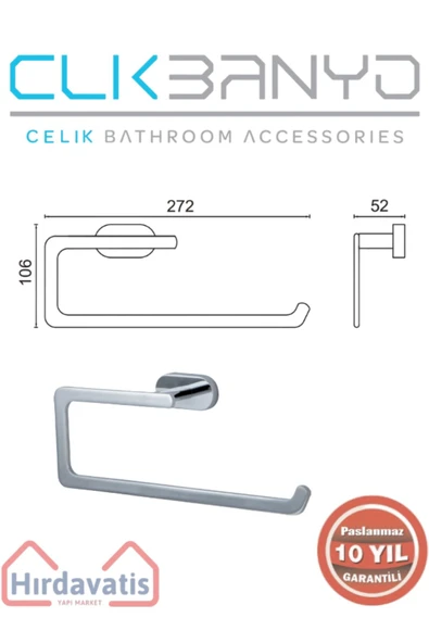 ÇELİK BANYO Paslanmaz Pirinç Zirve Kağıt Havluluk - Resim 2