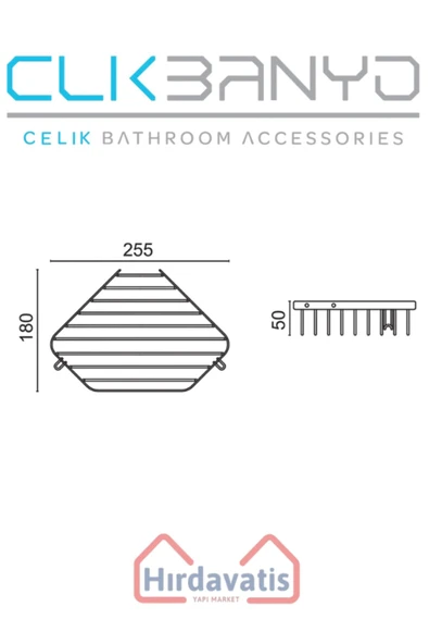 ÇELİK BANYO Selen 304 Tekli 19x19cm Sabunluk Şampuanlık Ve Köşe Süngerlik - Resim 2