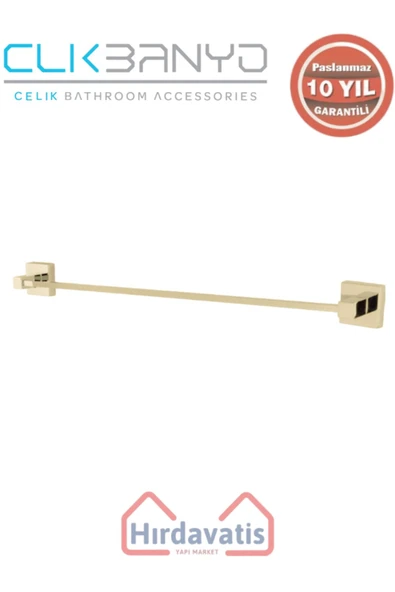 ÇELİK BANYO Paslanmaz Pirinç Tamay Uzun Havluluk  50cm Altın Sarı Gold ürün görseli