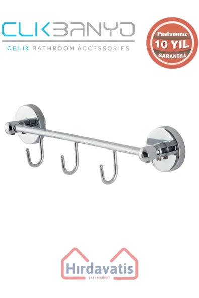 ÇELİK BANYO Paslanmaz Pirinç Karaca 3’lü Askılık ürün görseli