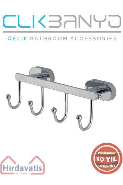 ÇELİK BANYO Paslanmaz Pirinç Zirve 4’lü Askılık ürün görseli 1