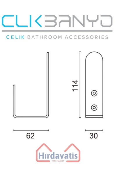 ÇELİK BANYO Paris DKP Yedek Kağıtlık Mat Siyah - Resim 2