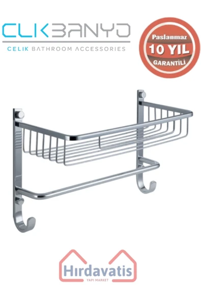 ÇELİK BANYO Paslanmaz Pirinç Tekli Havluluk Șampuanlık Sabunluk Ve Köşe Süngerlik - Resim 3