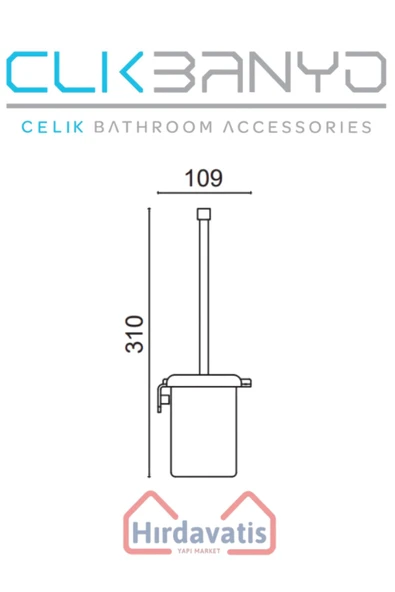 ÇELİK BANYO Paris DKP Montajlı Klozet Fırçalık Mat Siyah - 2
