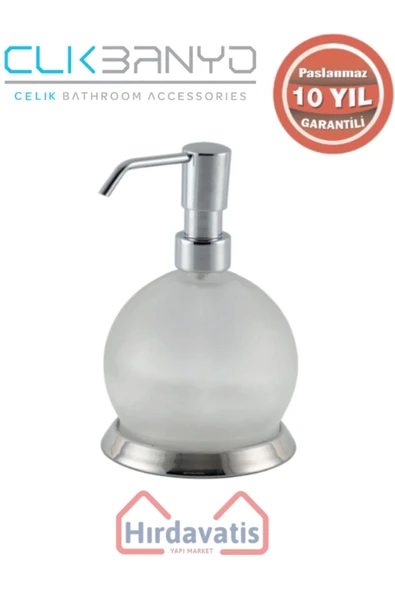 ÇELİK BANYO Paslanmaz Pirinç Küre Sıvı Sabunluk Camlı ürün görseli