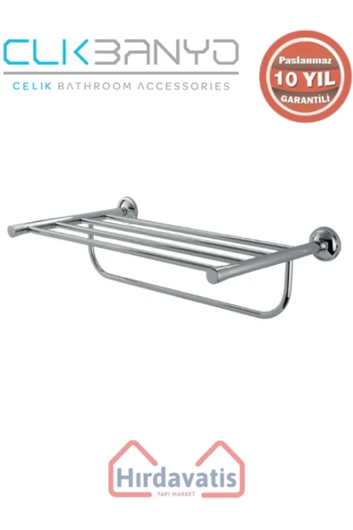 ÇELİK BANYO Paslanmaz Pirinç Bella Montajlı Raf Havluluk 50cm ürün görseli