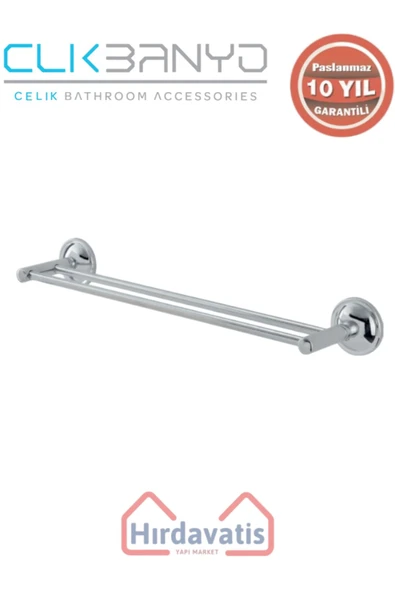 ÇELİK BANYO Paslanmaz Pirinç Bella İkili İnce Uzun Havluluk 50cm ürün görseli