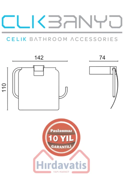 CLK BANYO Paslanmaz Pirinç Titanik Mat Siyah Tuvalet Kağıtlık - 2