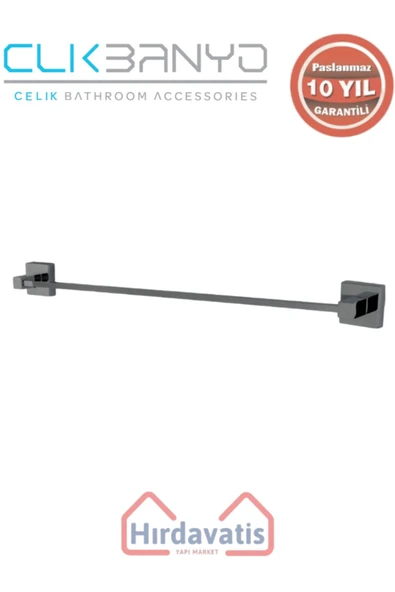 ÇELİK BANYO Paslanmaz Pirinç Tamay Uzun Havluluk 50cm Mat Siyah ürün görseli