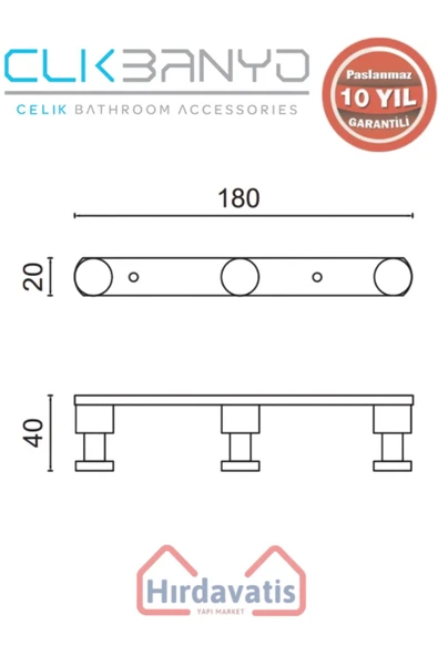 ÇELİK BANYO Paslanmaz Pirinç Flora 3’lü Askılık Altın Sarı Gold - Resim 2