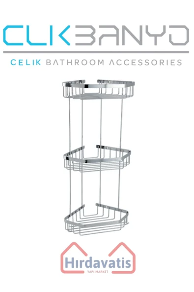 ÇELİK BANYO Selen 304 Üçlü 19x19cm Sabunluk Şampuanlık Ve Köşe Süngerlik - Resim 3