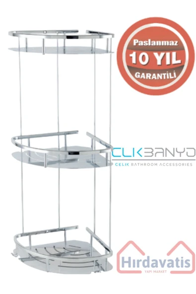 ÇELİK BANYO Marin 3'lü 19×19 Cm Şampuanlık Süngerlik ürün görseli