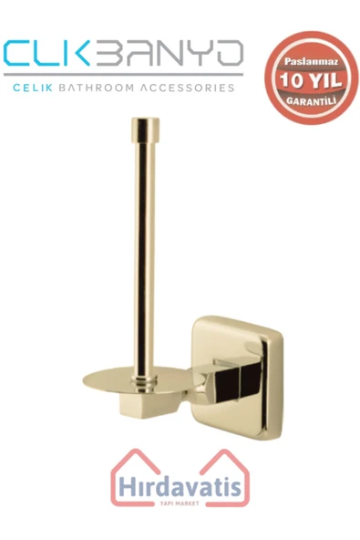 ÇELİK BANYO Paslanmaz Pirinç Kumru Yedek Kağıtlık Altın Sarı Gold