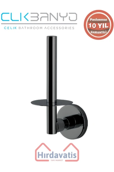 ÇELİK BANYO Paslanmaz Pirinç Flora Yedek Kağıtlık Mat Siyah ürün görseli