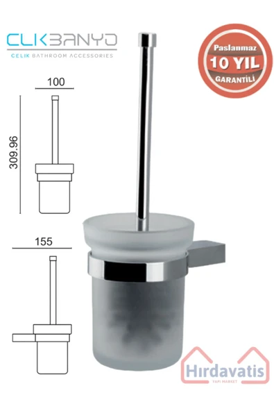 ÇELİK BANYO Paslanmaz Pirinç Titanik Klozet Fırçası ürün görseli