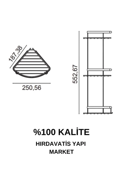 ÇELİK BANYO Üçlü Metal Zerrin 19x19 Sabunluk Şampuanlık Ve Köşe Süngerlik - Resim 2