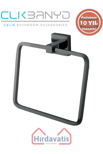 ÇELİK BANYO Paslanmaz Pirinç Tamay Kare Havluluk Mat Siyah ürün görseli