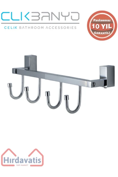 ÇELİK BANYO Paslanmaz Pirinç Swwor 4’lü Askılık ürün görseli