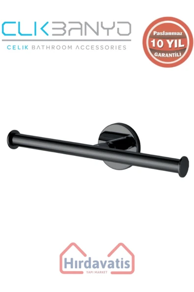 ÇELİK BANYO Paslanmaz Pirinç Flora İkili Yedek Kağıtlık Mat Siyah ürün görseli