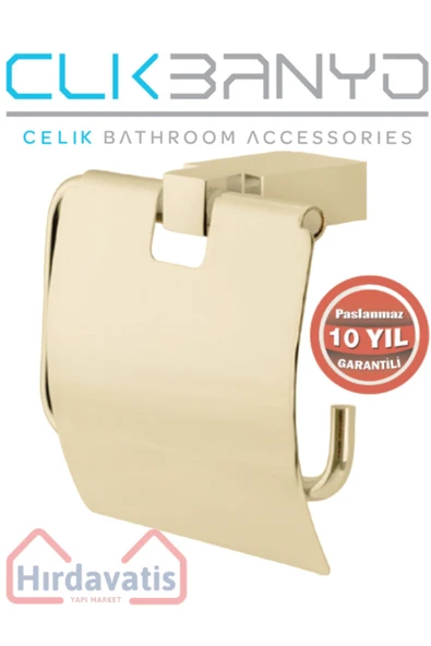 ÇELİK BANYO Paslanmaz Pirinç Titanik Tuvalet Kağıtlık Altın Gold ürün görseli 1