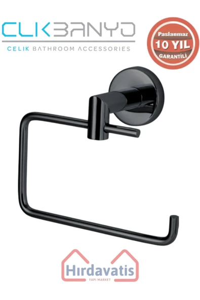 ÇELİK BANYO Paslanmaz Pirinç Flora Kağıtlık Kapaksız Mat Siyah ürün görseli 1